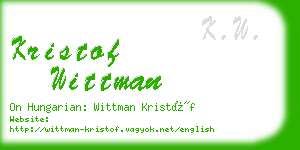 kristof wittman business card